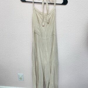 Elegant Cream Striped Jumpsuit
